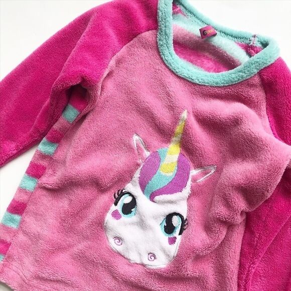 Puket fleece unicorn pajamas EUC 2T(fits like 3T) - Picture 2 of 5